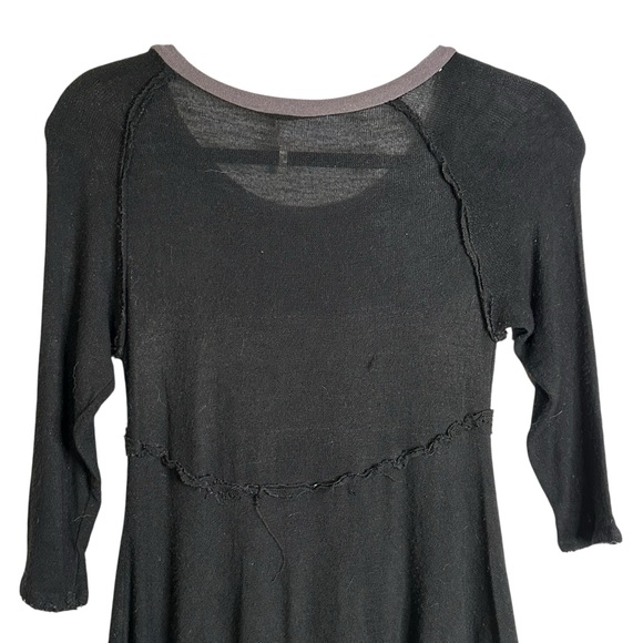 Free People Intimately Weekend Layering Top Black Gray Combo Burnout S Raw Edge - Picture 7 of 11